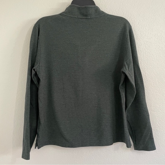 ROBERT BARAKETT Cotton Green Quarter Zip Mock Neck Sweater Women’s Small - Picture 3 of 10